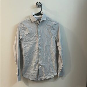 Express Gray Dress Shirt Formal Cotton Blend